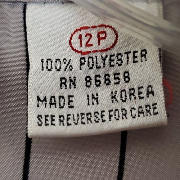 Yves St Claire Satin Silver Stripe Blouse 12P - Picture 8 of 11